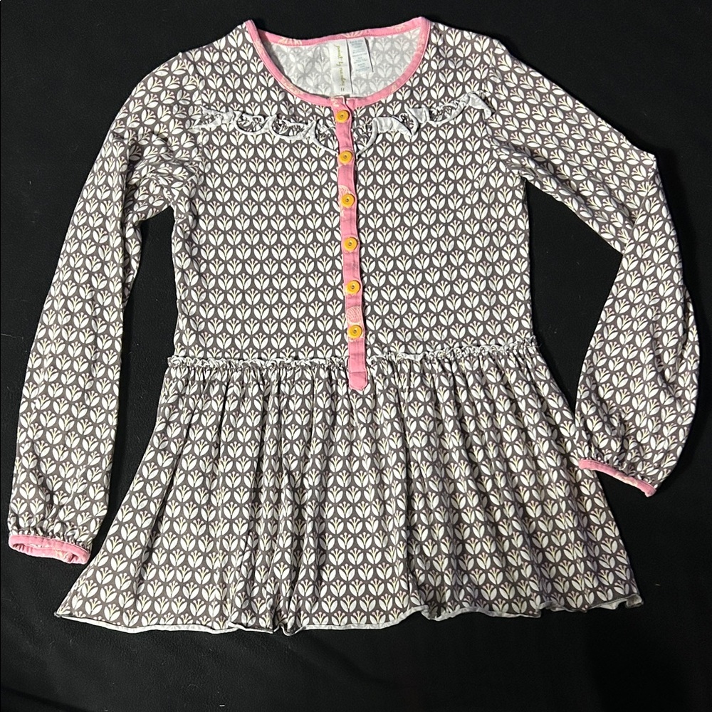 Matilda Jane Girls' Floral Button Down Shirt with Pink and Yellow Details